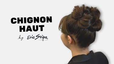 Coupe de cheveux chignon haut par Eric Stipa sur la plateforme spécialisée des coiffeurs HairPrime